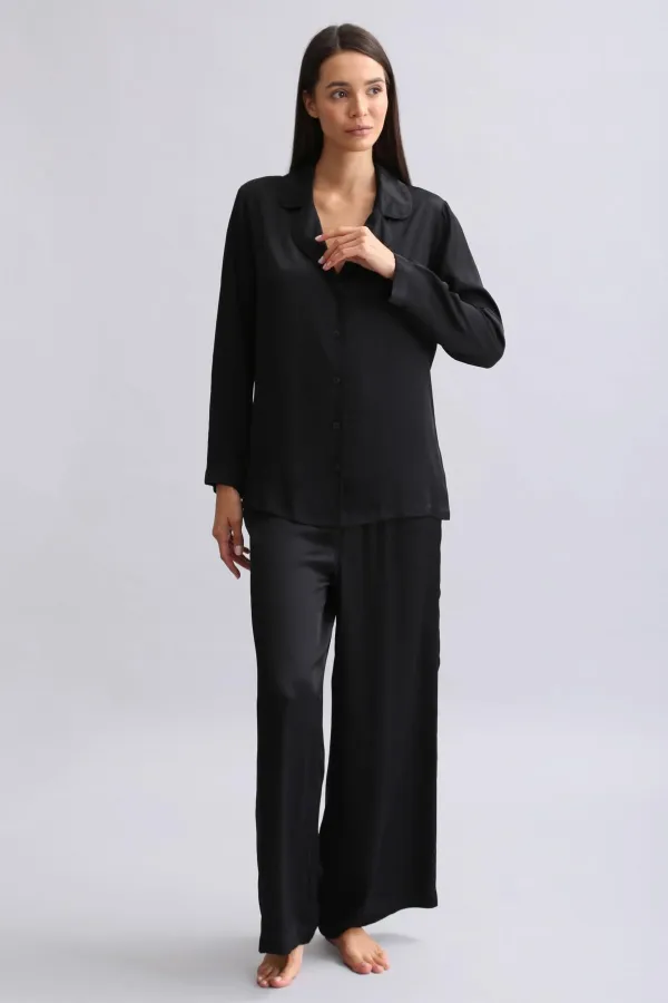 Ensemble pyjama en bambou noir pour femme égyptienne