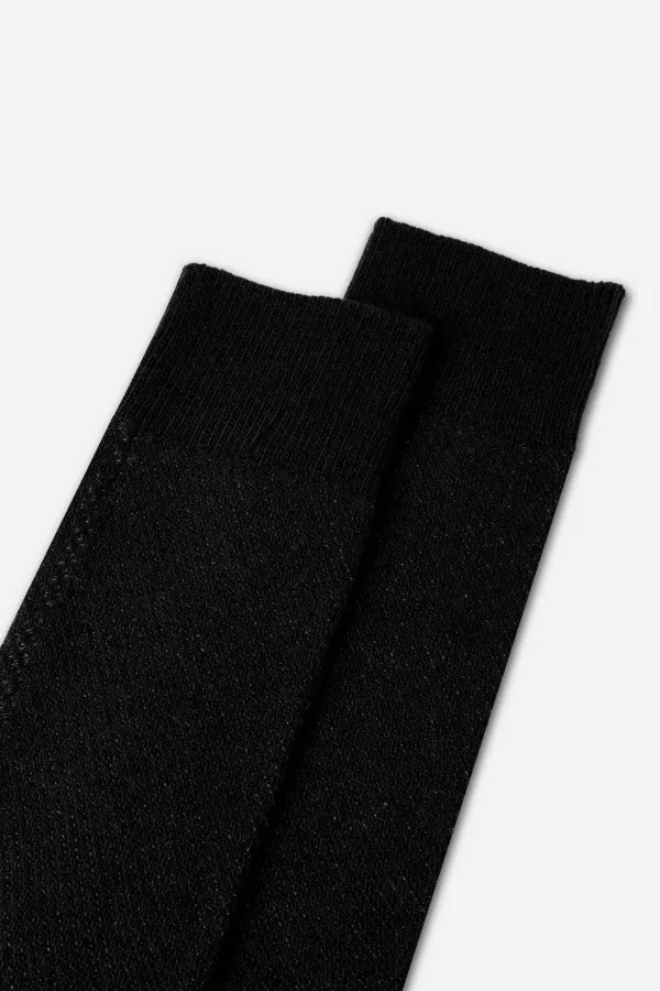 Mısırlı Erkek Kuzu Yünü (Lambswool) Tekli Soket Çorap Siyah