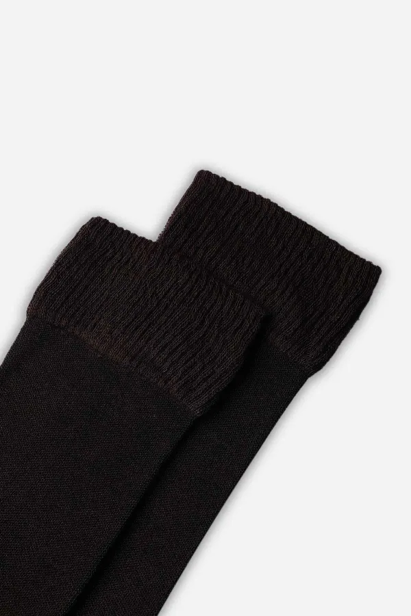 Mısırlı Erkek Modal Tekli DİABETİKER Lastiksiz Uzun Soket Çorap Kahverengi