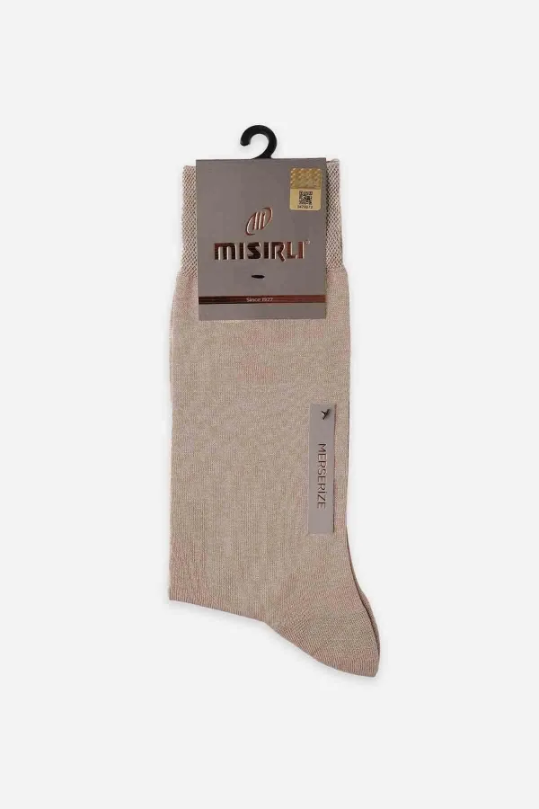 Mısırlı Men's Mercerized Single Summer Ankle Socks, Milky Brown