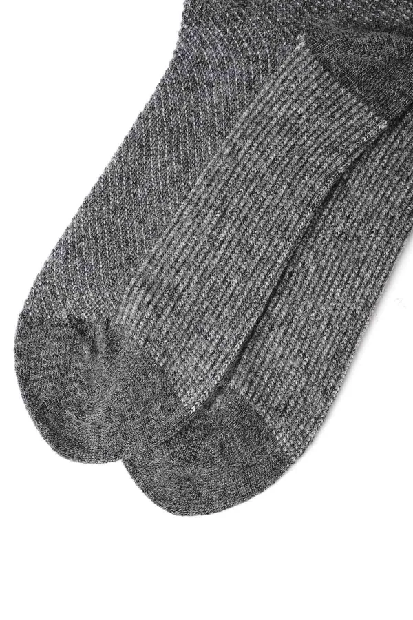 Mısırlı Erkek Kuzu Yünü (Lambswool) Tekli Soket Çorap Füme