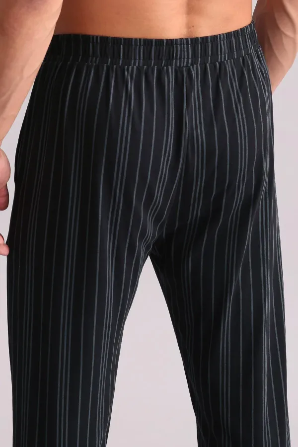 Pantalon droit en bambou noir pour homme, style égyptien