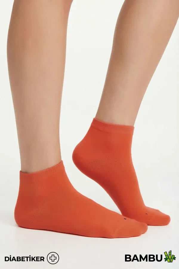 Chaussettes unisexes en bambou pour diabétiques, couleur rouille