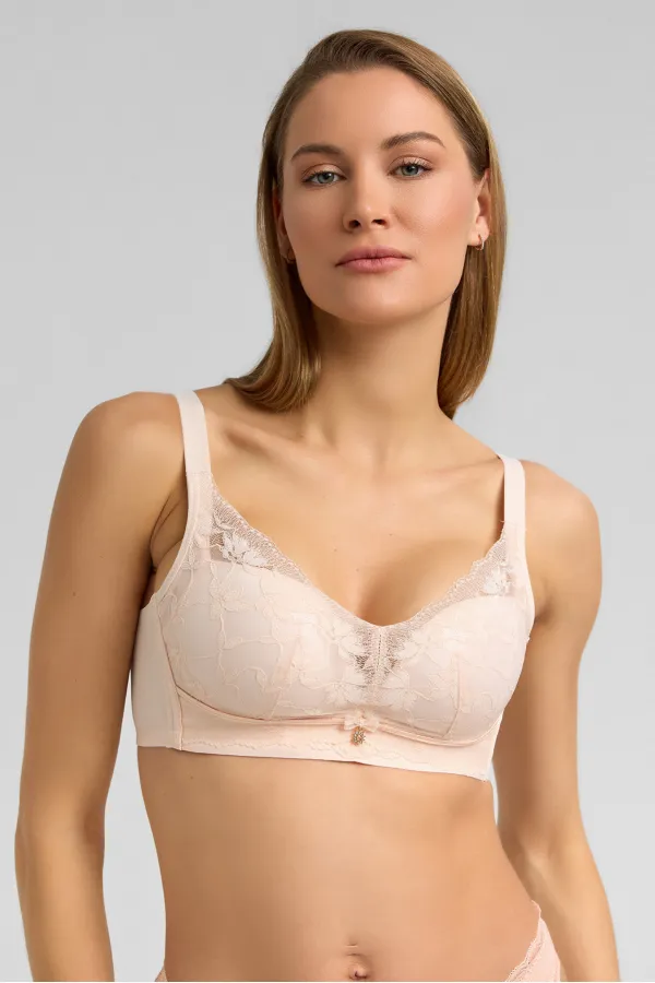 Soutien-gorge fantôme rose avec détails en dentelle
