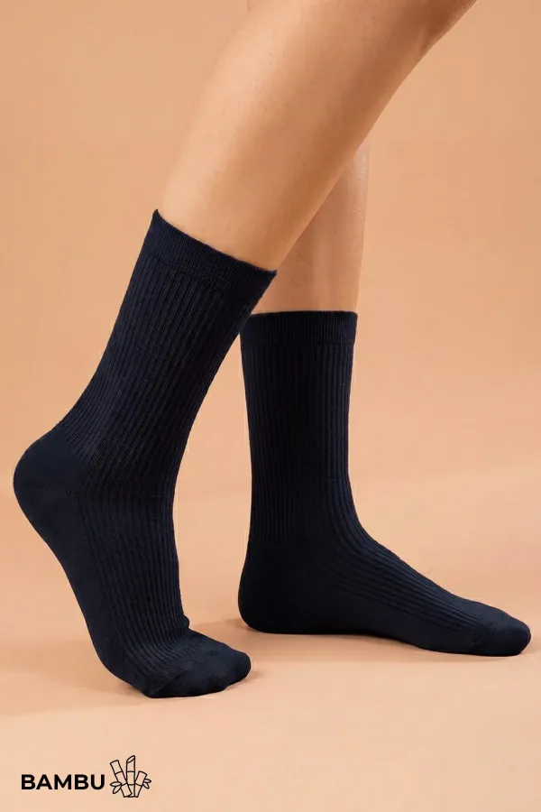 Egyptian Unisex Bamboo Flight and Pilot Socks with Special Tightening Technology, Navy Blue Egyptian Unisex Bamboo Flight and Pilot Socks with Special Tightening Technology, Navy Blue