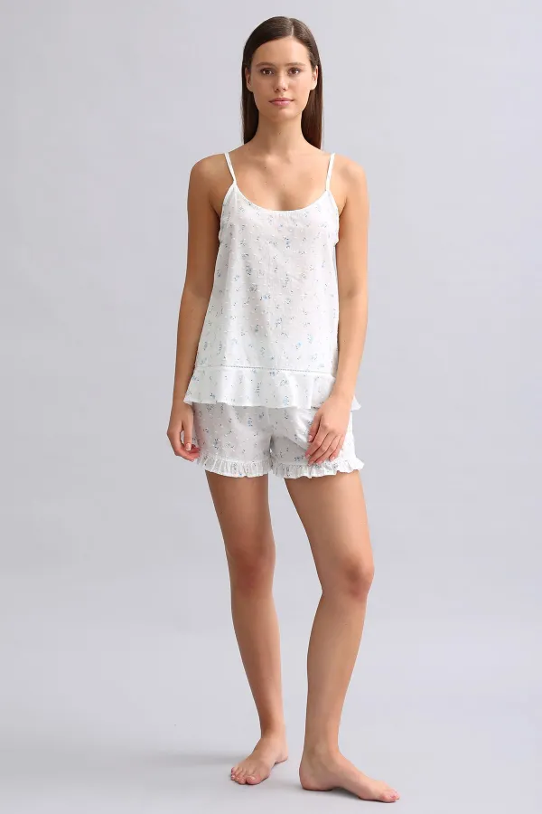 Débardeur blanc à fines bretelles en voile pour femme égyptienne