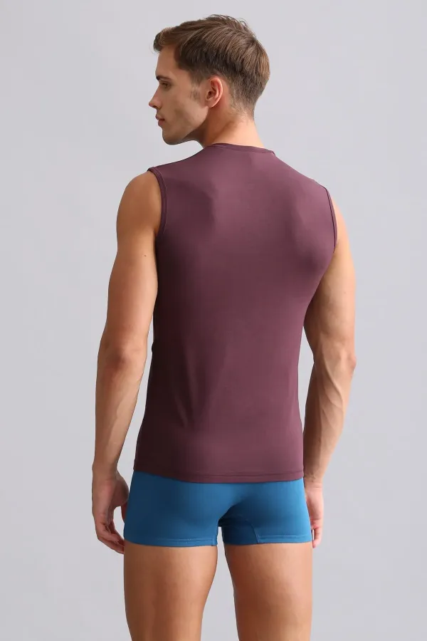 Mısırlı BAMBU HERCULES Slim Fit V Yaka Sporcu Atlet / T-Shirt Mor