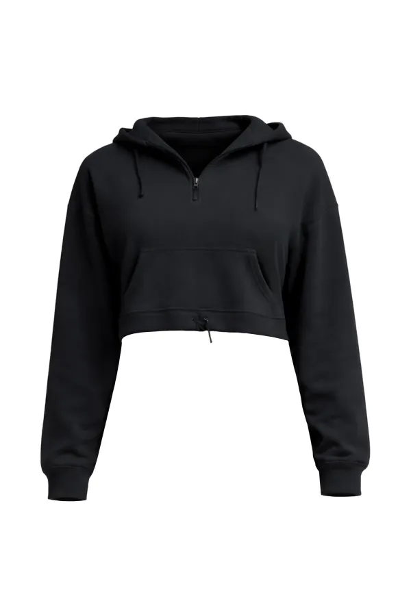 Mısırlı Yarım Fermuarlı Kapüşonlu Orta Sweatshirt Antrasit Mısırlı Yarım Fermuarlı Kapüşonlu Orta Sweatshirt Antrasit