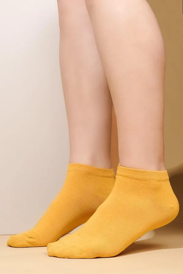 Chaussettes d'été jaunes en coton simple pour femmes égyptiennes