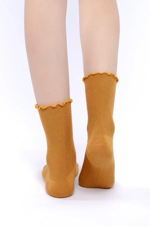 Mısırlı Kadın Modal Tekli Soket Çorap Hardal