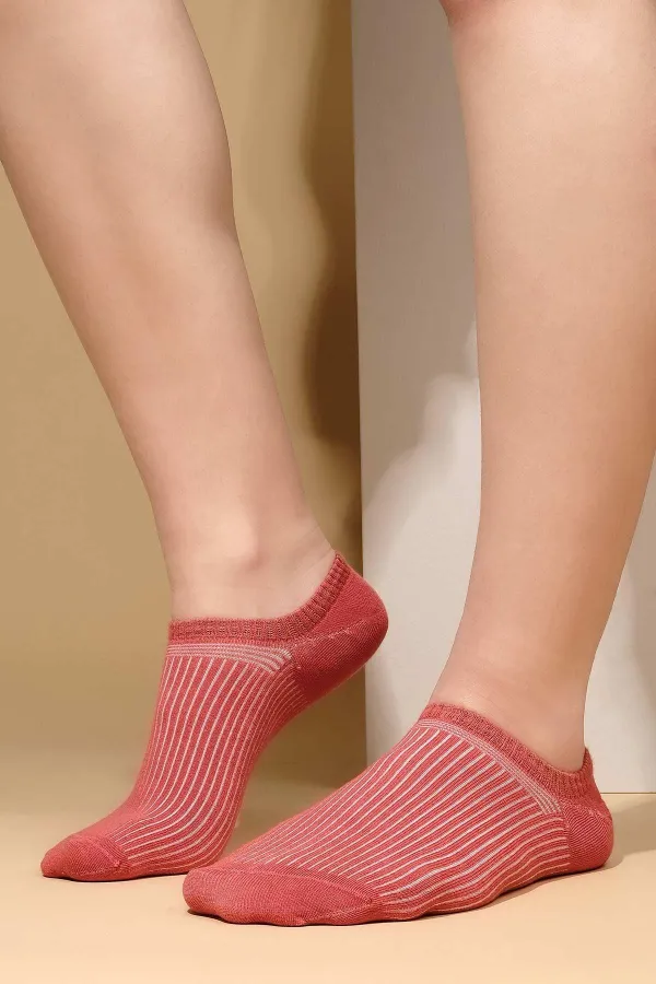 Mısırlı Kadın Bambu Tekli Yazlık No Show Çorap Kiremit