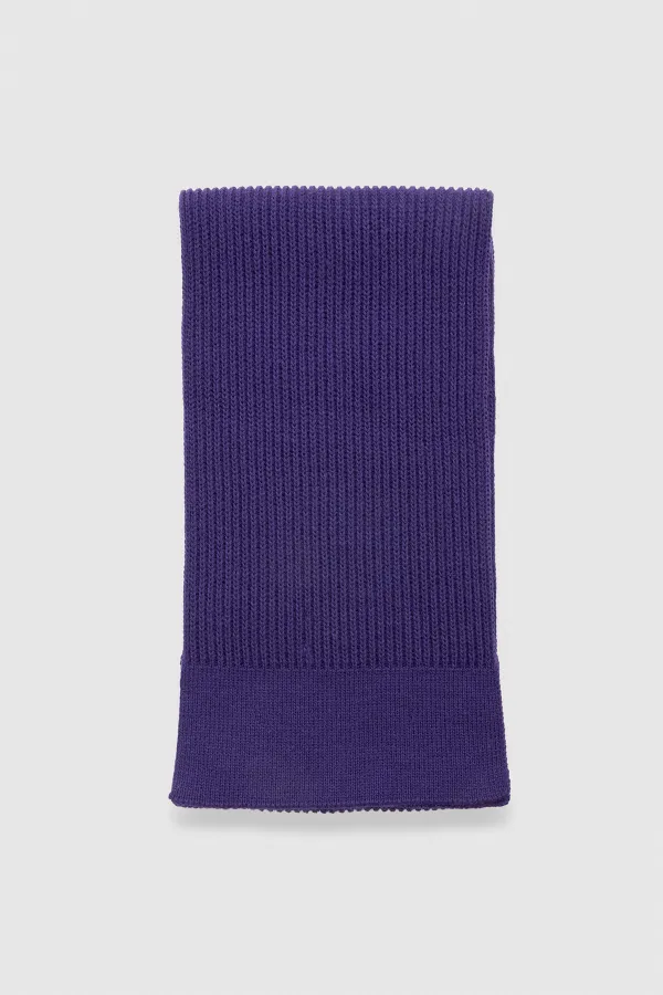 Ensemble écharpe et bonnet unisexe en laine égyptienne - Roseluis violet
