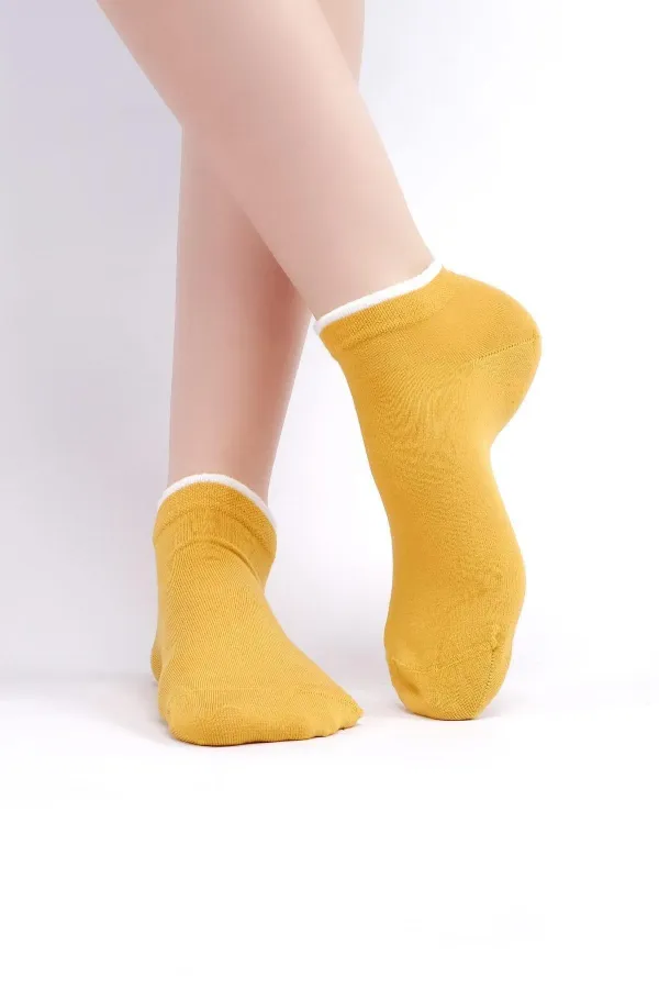 Mısırlı Women's Modal Single Summer Sneaker Socks Yellow
