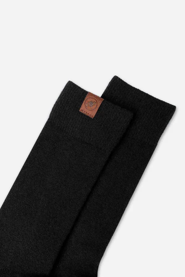 Mısırlı Erkek Kuzu Yünü (Lambswool) Tekli Soket Çorap Siyah