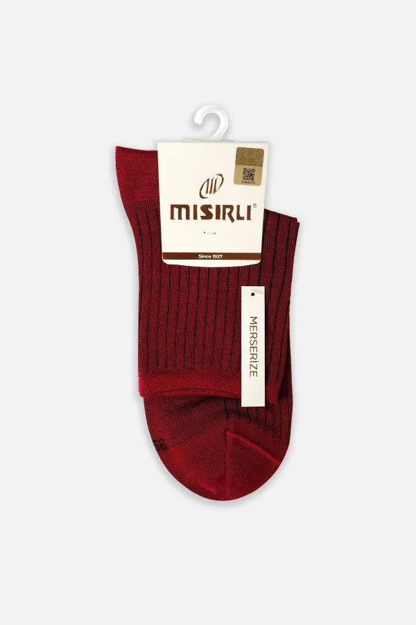 Mısırlı Kadın Merserize Tekli Soket Çorap Kırmızı