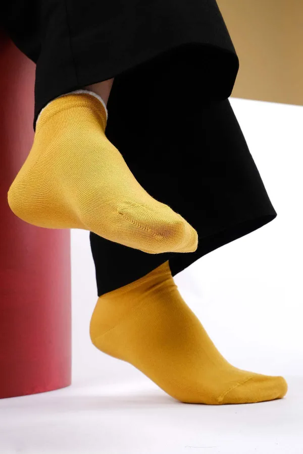 Mısırlı Women's Modal Single Summer Sneaker Socks Yellow