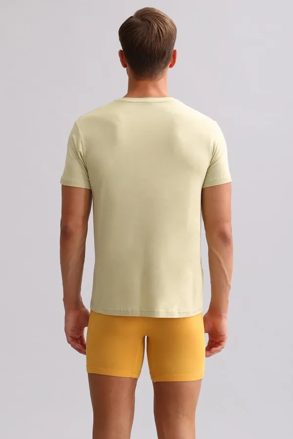 Mısırlı ORGANIC Cotton ZEUS LUXURY Regular Fit V-Neck Undershirt/T-Shirt Khaki Island