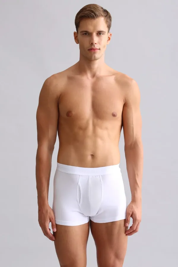 Boxer blanc SPARTACUS PLUS PERFORMANCE en coton biologique égyptien