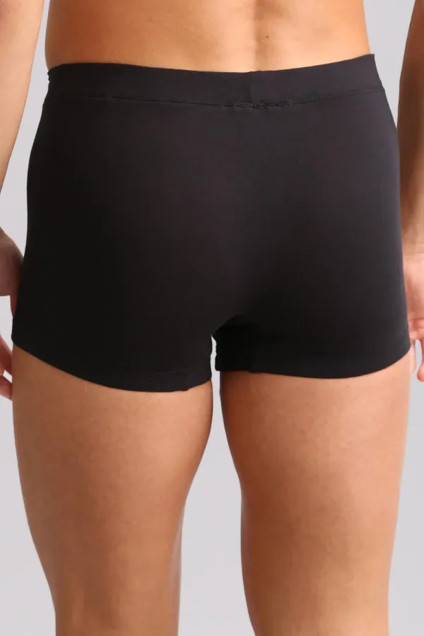 Boxer ZEUS LUXURY en coton biologique égyptien, coupe classique, avec emblème métallique, noir