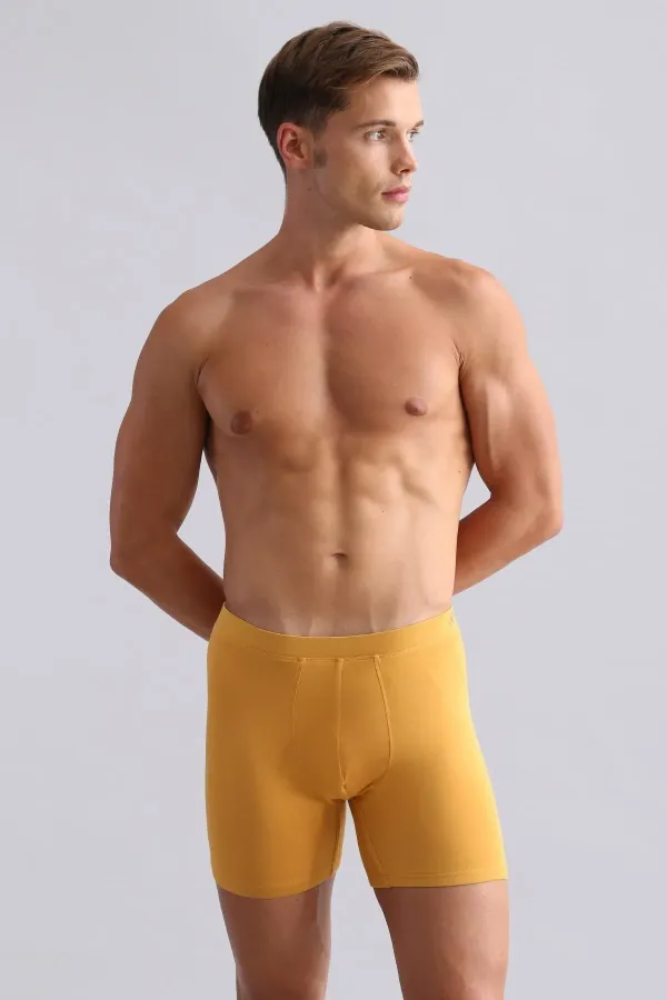 Mısırlı BAMBOO ZEUS Regular Fit Long Boxer Mustard