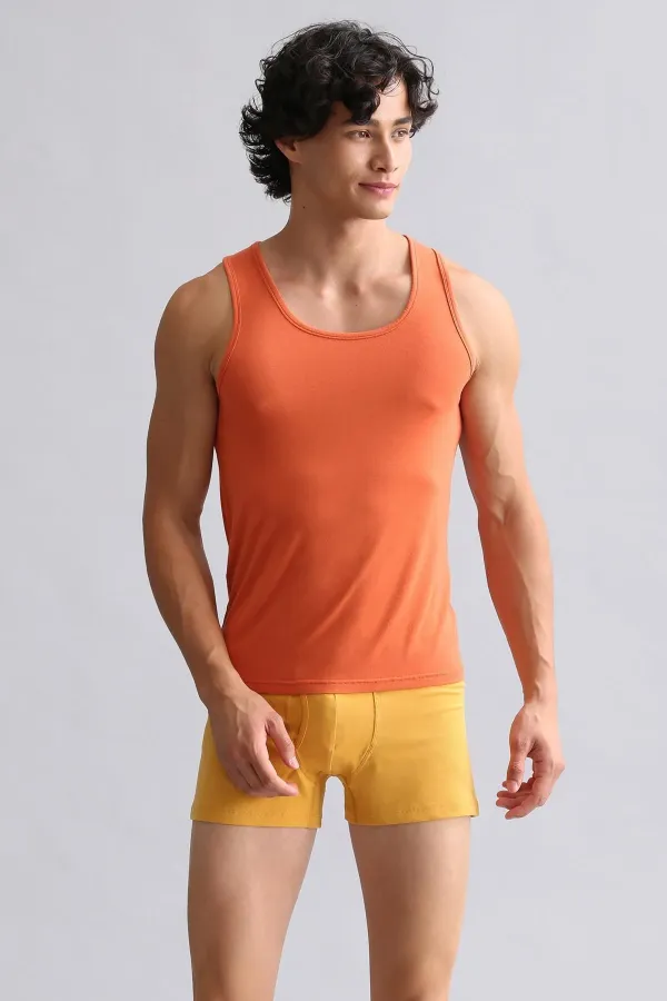 Mısırlı ORGANIC Cotton HERCULES Slim Fit Basic Tank Top Rust Red