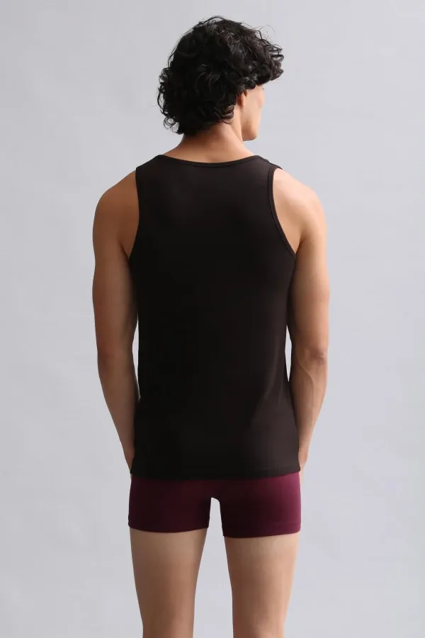 Mısırlı BAMBOO HERCULES Slim Fit Basic Tank Top Brown