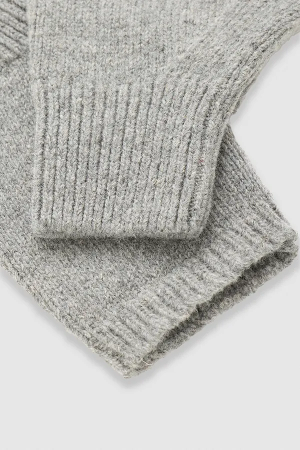 Unisex Wool Beanie and Glove Set - Milda Grey