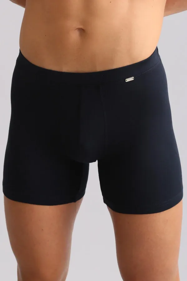 Mısırlı ORGANIC Pamuklu ZEUS LUXURY Regular Fit Metal Armalı Long Boxer Lacivert