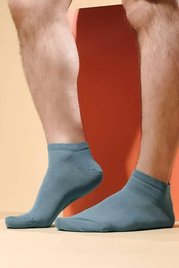 Mısırlı Erkek Pamuklu Tekli Yazlık Patik Çorap Pastel Mavi