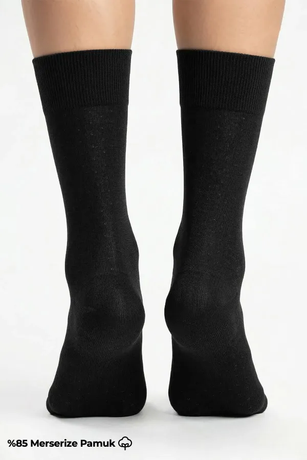 Chaussettes noires ultra-fines à motif à 6 pois pour homme, mercerisées