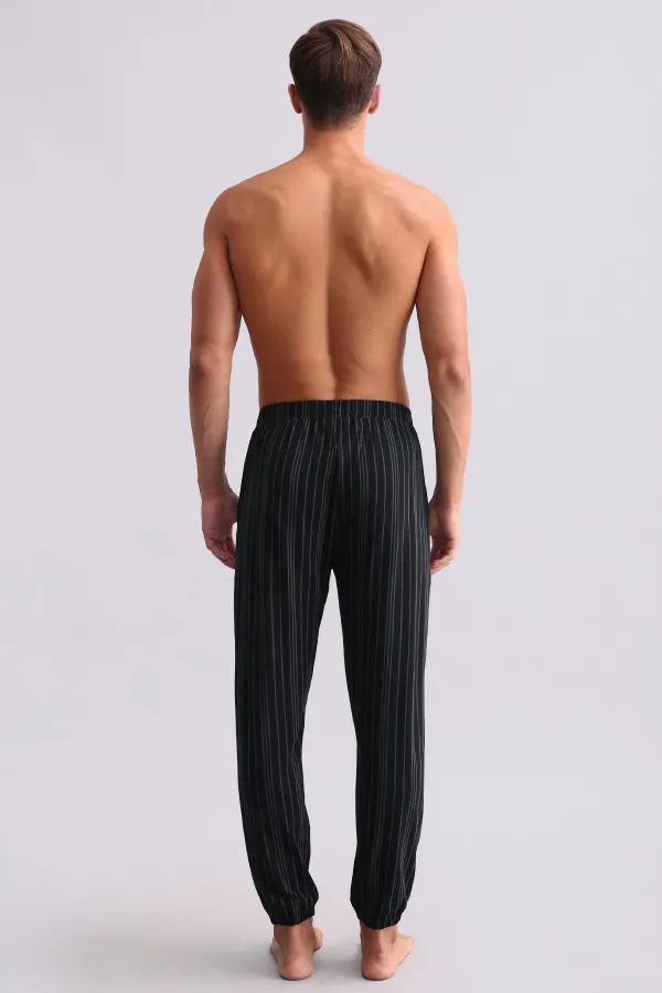 Pantalon de jogging en bambou noir pour homme, style égyptien