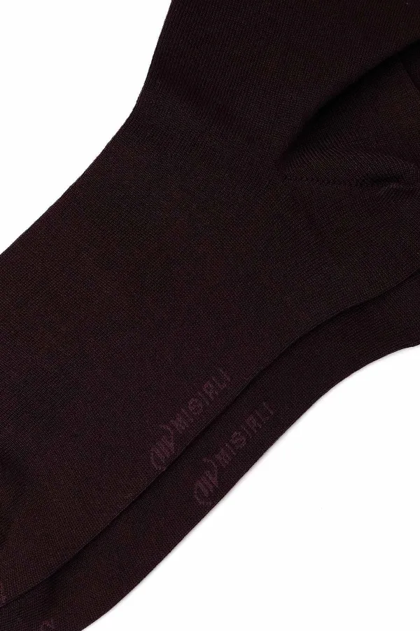 Mısırlı Men's Mercerized Single Summer Ankle Socks Burgundy
