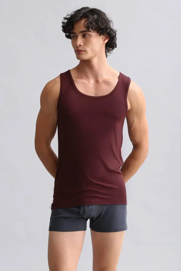 Mısırlı Modal By TENCEL HERCULES Slim Fit Basic Atlet Bordo