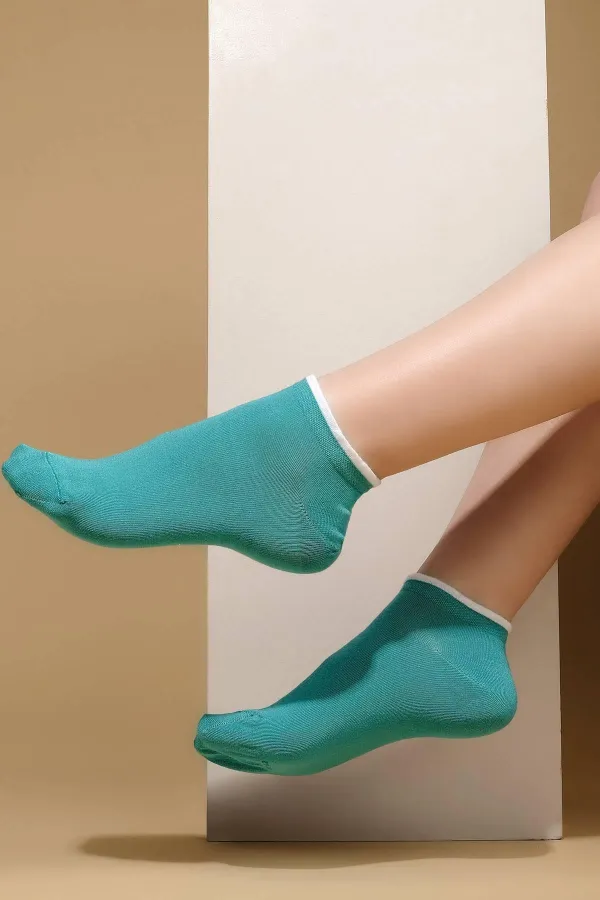 Mısırlı Women's Modal Single Summer Sneaker Socks Blue