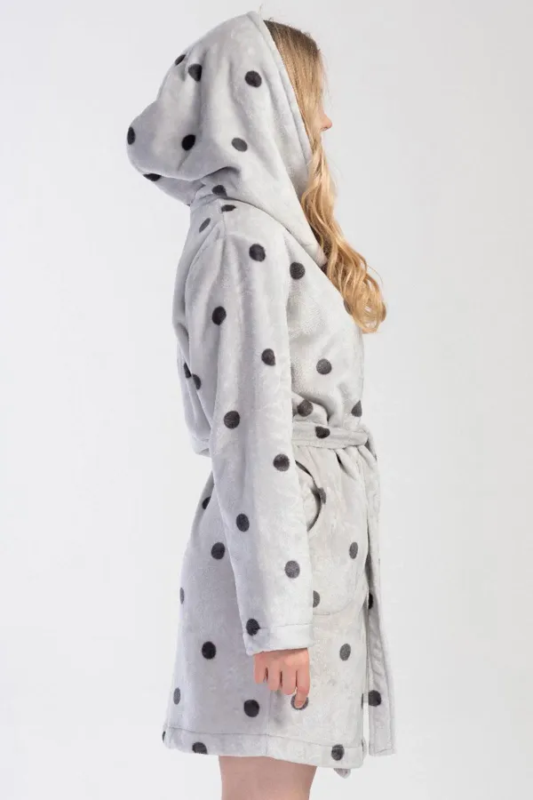 Mısırlı Women's Welsoft Long-Sleeved Robe, Grey