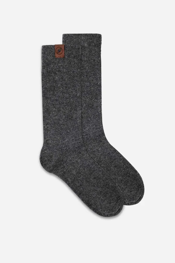 Mısırlı Erkek Kuzu Yünü (Lambswool) Tekli Soket Çorap Füme