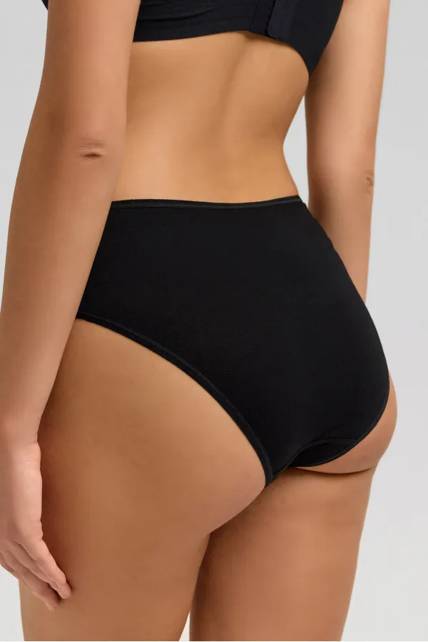 Mısırlı Micro Modal Yüksek Bel Hipster SİYAH