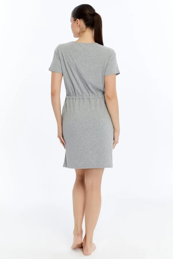 Mısırlı Ribbed Dress Grey Melange