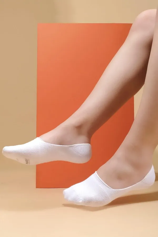 Mısırlı Women's Bamboo Single Summer Ballet Socks White