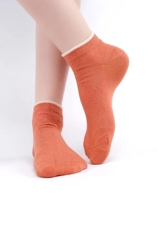 Chaussettes d'été simples en modal pour femmes égyptiennes, couleur terre cuite