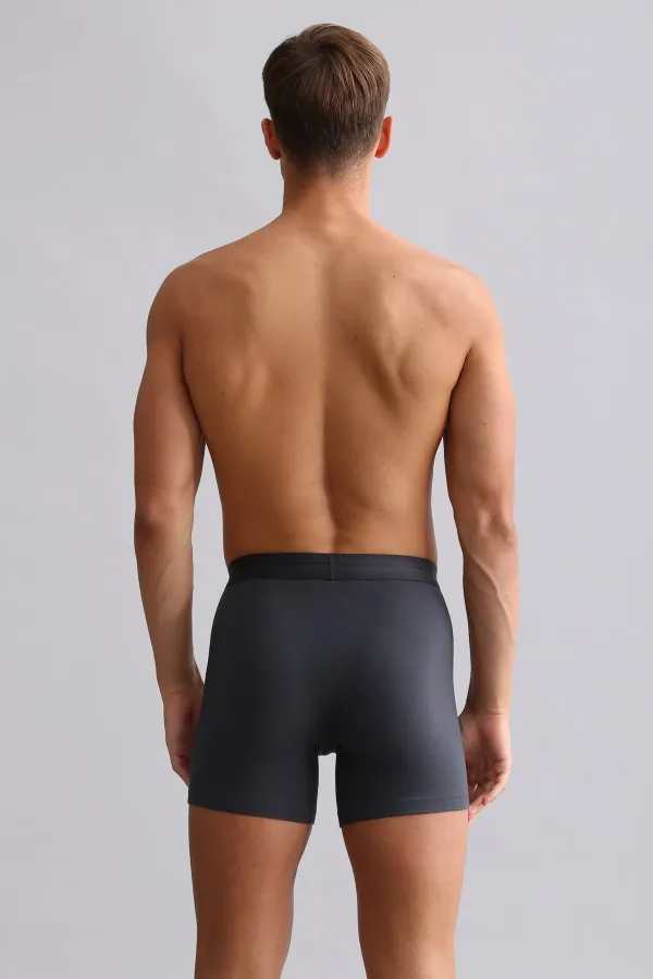Boxer long SPARTACUS PLUS PERFORMANCE en coton biologique égyptien anthracite