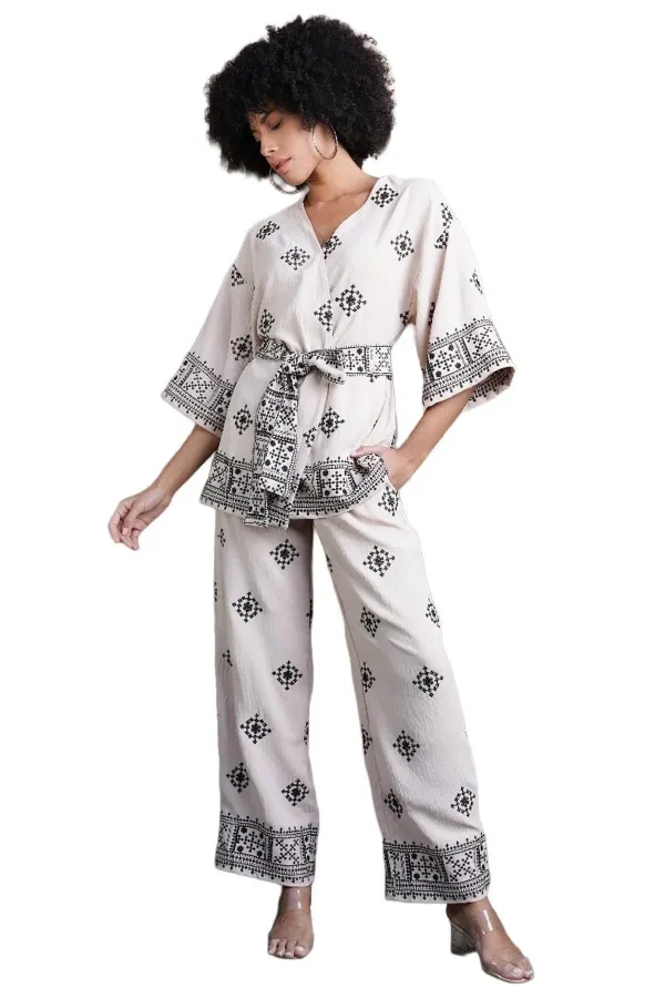 Mısırlı Kadın Kimono Takım Espresso