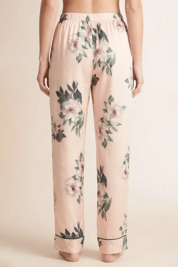 Mısırlı Kadın Viscon Dokuma Alt Pijama Pudra