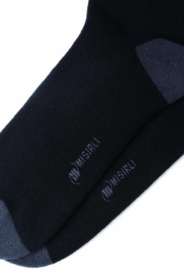 Chaussettes égyptiennes pour homme en coton éponge, coloris bleu marine