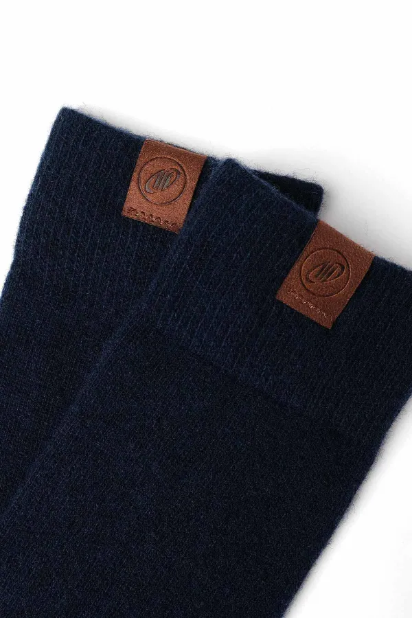 Mısırlı Erkek Kuzu Yünü (Lambswool) Tekli Soket Çorap Lacivert