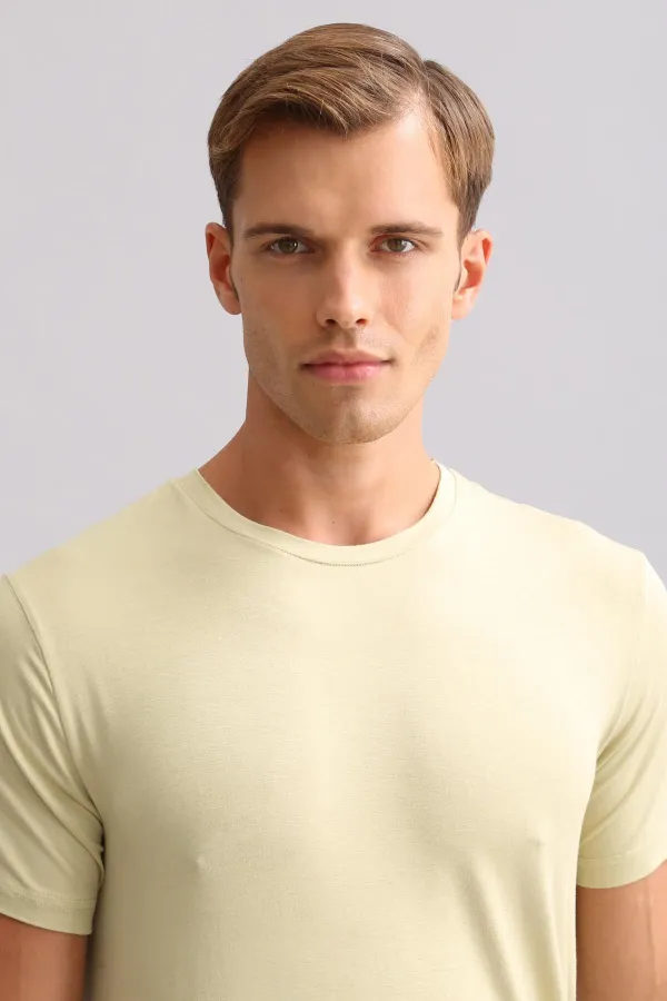 Mısırlı ORGANIC Cotton ZEUS LUXURY Regular Fit Crew Neck Undershirt/T-Shirt Khaki Island
