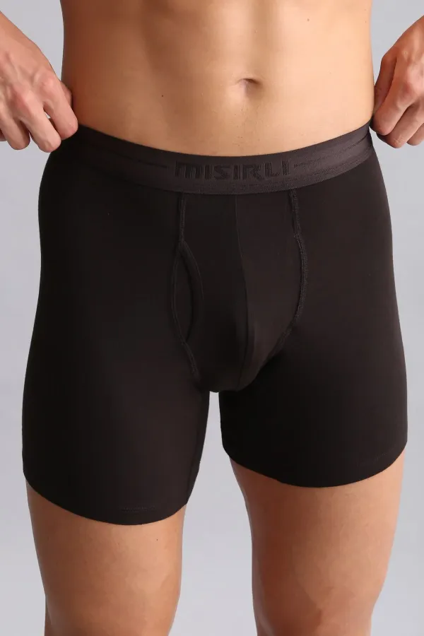 Boxer long SPARTACUS PLUS PERFORMANCE en coton biologique égyptien, marron