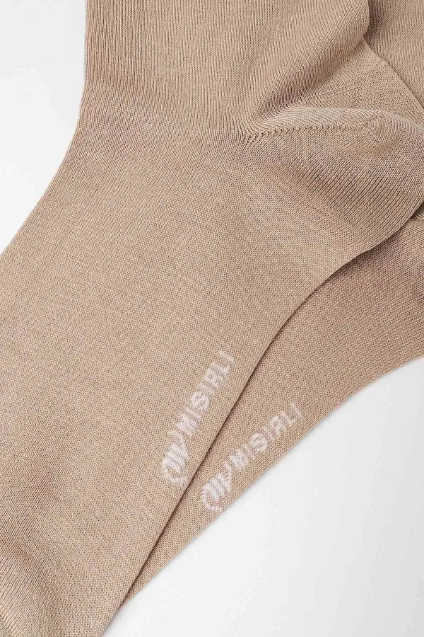 Mısırlı Men's Mercerized Single Summer Ankle Socks Dark Beige