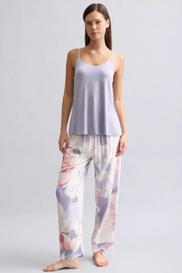 Mısırlı Kadın Bambu Atlet Pijama Üst Violet