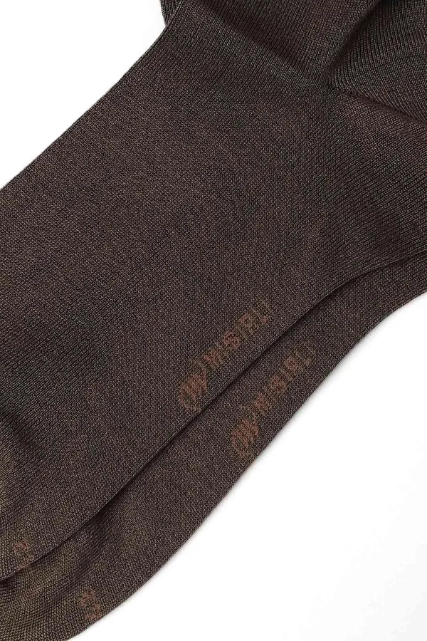 Mısırlı Erkek Merserize Tekli Yazlık Soket Çorap Kahverengi